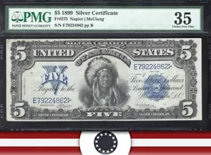 1899 $5 SILVER CERTIFICATE CHIEF PMG 35 Fr 275 24862 - Picture 1 of 3