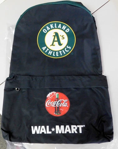 NEW Black Oakland Athletics A's Backpack ~ Coca-Cola Wal-Mart Cover