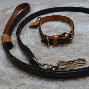 Louis Vuitton collars and leashes dog pet leash daek beown monogram with box - Picture 1 of 5