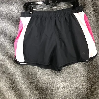 Adidas Womens Athletic Shorts Size L Black Pink Lined Mesh Side Moisture Wicking • 13.99€