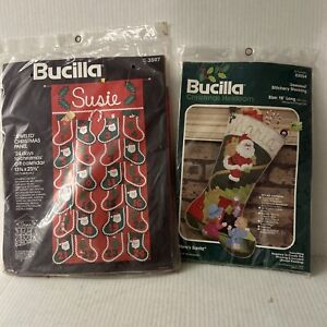 Bucilla Christmas Heirloom "Here's Santa" Stocking Kit No. 82054 &3597