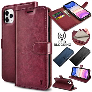 For iPhone 12/12 Pro Max/Mini/ 11 Wallet Case Flip Leather Card Stand Cover - Picture 1 of 48