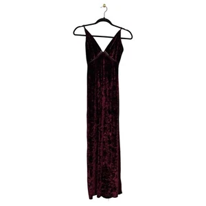 Intimately Free People Women XS Maroon Red Low Key Crushing Velvet Maxi Dress - Picture 1 of 12