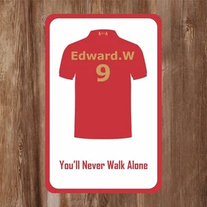 Red Football Shirt Kids Bedroom Door Sign Personalised With Any Name - Picture 1 of 1
