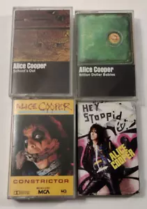 Alice Cooper 4 Cassette Tape Lot Billion Dollar Babies Schools Out Constrictor - Picture 1 of 8