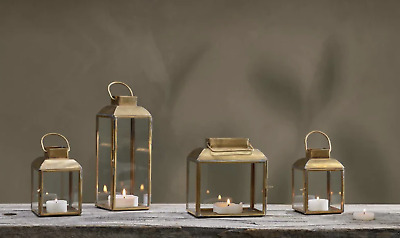 Brass Glass Lantern, Candle Holder, Aged Gold Tealight Holder, Maro Nkuku • 26.88€