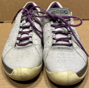 Ecco Mens Men's Gray Leather Yak Natural Motion Golf Shoes US 6-6.5 EUR 37 - Picture 1 of 9