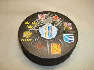 Jakob Silfverberg Signed 2016 World Cup Hockey Puck Autographed 1B - Picture 1 of 2
