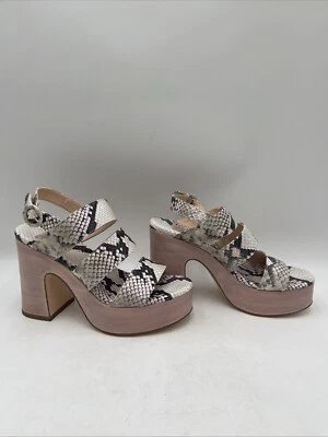 NWB Agl Womens Sista Band Platform Snake Print Platform Sandals White/Black 37.5 - Image 1 of 4
