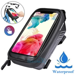 Front Frame Waterproof Bike Bag Cycling Bicycle Top Tube Pouch Phone Holder MTB - Picture 1 of 12