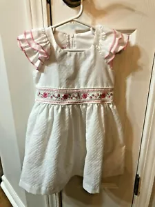 Mädchen Kleinkind Kleid 2T Bonnie Jean Neu ohne Etikett weiß rosa Rosen Ostern BEZAUBERND! - Bild 1 von 4
