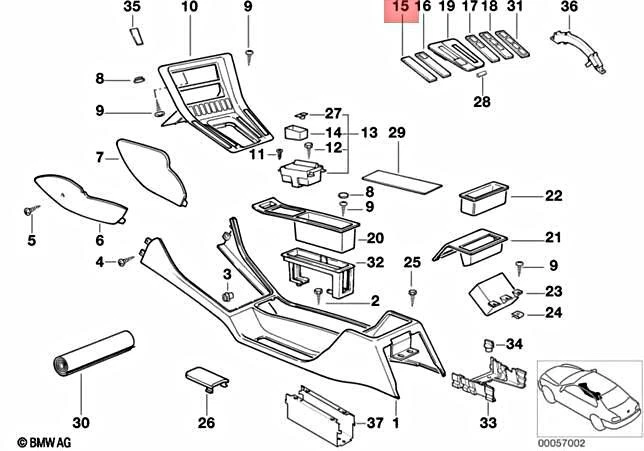 Cubierta derecha OEM BMW E31 840Ci 840i 850Ci 850CSi cupé 51168124110 Foto 1 de 1