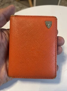Porta carte d'identità Aspinal of London arancione vera pelle bifold - Foto 1 di 17