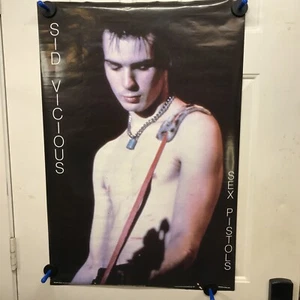 1987 Sid Vicious Sex Pistols Poster England 23.5 x 34.5 inches - Picture 1 of 24