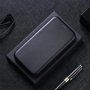 Luxury Hybrid Flip Carbon Fiber Wallet Card Case Phone Cover For Asus Zenfone 8 - Picture 1 of 17