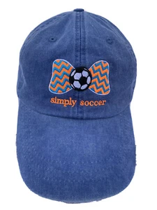 Simply Soccer Adams Cool Crown Ladies Blue Adjustable Hat Cap Orange Embroidery - Picture 1 of 12