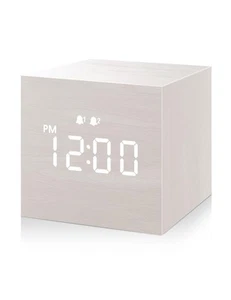 Digital Alarm Clock, with Wooden Electronic LED Time Display, 3 Alarm, 2.5-in... - Picture 1 of 7