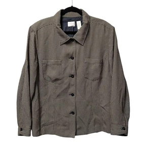 Emma James Check Shirt Jacket Plus Size 22W Button Up Career Casual Lined - Picture 1 of 10
