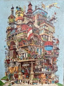 Vtg 1977 Springbok 500pc jigsaw puzzle Verticalville 4085 Missing 1 Piece - Picture 1 of 8