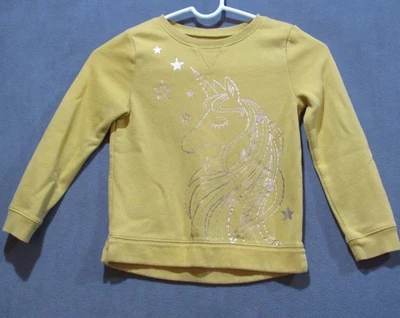 Sudadera Jumping Beans Niñas Unicornio Amarillo Mostaza Vellón Más Suave 6 Metálico Foto 1 de 4