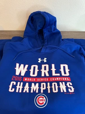 Chicago Cubs 2016 - WORLD SERIES CHAMPIONS - Under Armour Hoodie Blue  2XL MLB - Image 1 of 4