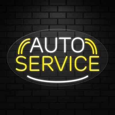 Auto Service Sign for Business Displays | LED Flex Neon | 30"W x 17"H x 1"D - Image 1 of 4