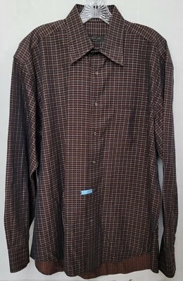 Camisa de vestir Corneliani para hombre manga larga con botones talla L hecha en Italia Foto 1 de 4