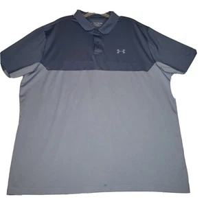 UNDER ARMOUR Mens  Golf Polo HeatGear Loose Fit Slate Blue XXL - Picture 1 of 4