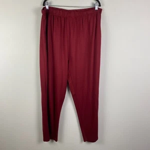 Woman Within Straight Leg Pull On Pants Size 2X Red Elastic Waist Stretch - Picture 1 of 11