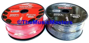 8 Gauge 100ft each Red Black Auto PRIMARY WIRE 12V Auto Wiring Car Power Cable - Picture 1 of 17