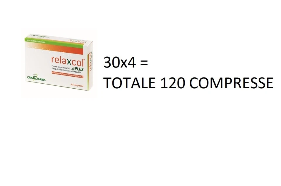 CRISTALFARMA relaxcol plus 30 compresse x 4= totale 120 compresse