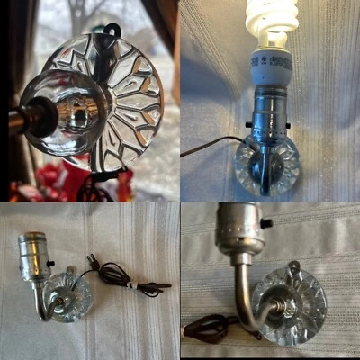 Aplique de pared eléctrico Art Deco iluminación vintage lámpara de cristal años 40 Foto 1 de 4