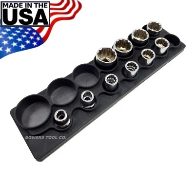Mechanics Time Saver 1/2 Drive Magnetic SAE Shallow Socket Holder Organizer - Image 1 of 3