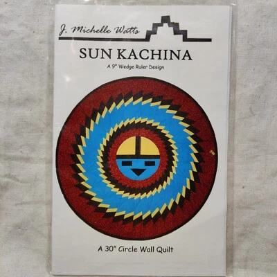 Sun Kachina Native American Southwestern Desert 30" Circle Wall Quilt 1994 Vtg - Image 1 of 4