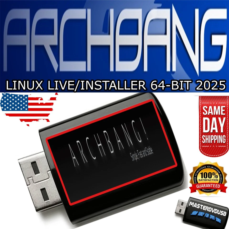 ArchBang Linux Bootable USB Drive Live/Installer – Lightweight Arch-Based OS - Image 1 of 4