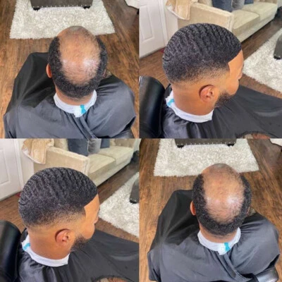 Pelucas afroamericanas afro toupee para hombre negro unidad de cabello hombre negro Foto 1 de 4