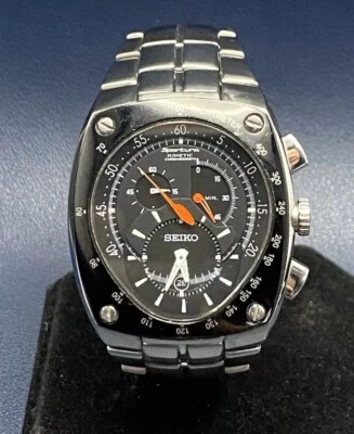 Reloj Seiko 7L22-0AD0 Sportura Cronógrafo Cinético Automático Fecha De Colección - Funciona Foto 1 de 4