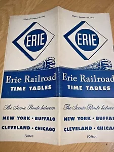 Tablas de tiempo del 25 de septiembre de 1949 ERIE RAILROAD - Imagen 1 de 8