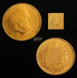 * Gutse * FRANCO-1518,1 Peseta 1953 19 Errore (11a), 2ª Stella Anep S / / C - Foto 1 di 1