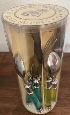 Caribbean Joe Island Supply Co. Cubiertos Plástico Mango Inoxidable 12 Piezas Comedor Foto 1 de 4