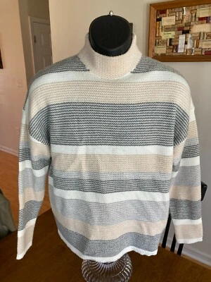 Suéter a rayas con cuello falso Verve Ami mediano para mujer  Foto 1 de 3