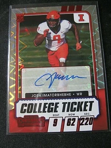 JOSH IMATORBHEBHE 2021 Contenders DP Autographs Red Explosion #256 Ill. Illini - Picture 1 of 2