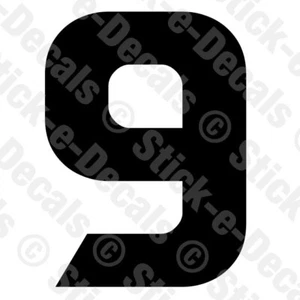 Nummer neun 9 Vinyl gestanzter Aufkleber Sticker - RENNNUMMER individuell - BEN - Bild 1 von 2