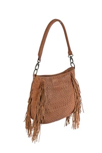 STS Ranchwear Womens Sweetgrass Tess Fringe Tan Leather Handbag Bag OS - Picture 1 of 3