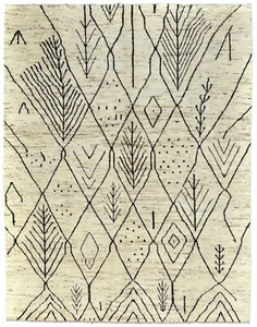 Contemporary Abstract Design Tribal Moroccan Oriental Rug Carpet 9'5X12'0 ft - Picture 1 of 12