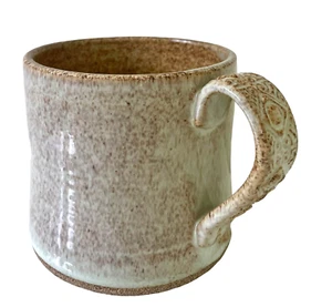 Hand Crafted Pottery Mug Speckled Stoneware Thrown Signed 12 Oz 3.25” Tall - Picture 1 of 12