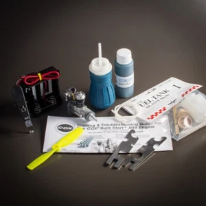Cox .049 Model Engine Radio Control Accesssory Kit Fuel Tank Prop 049 - Deluxe - Picture 1 of 2