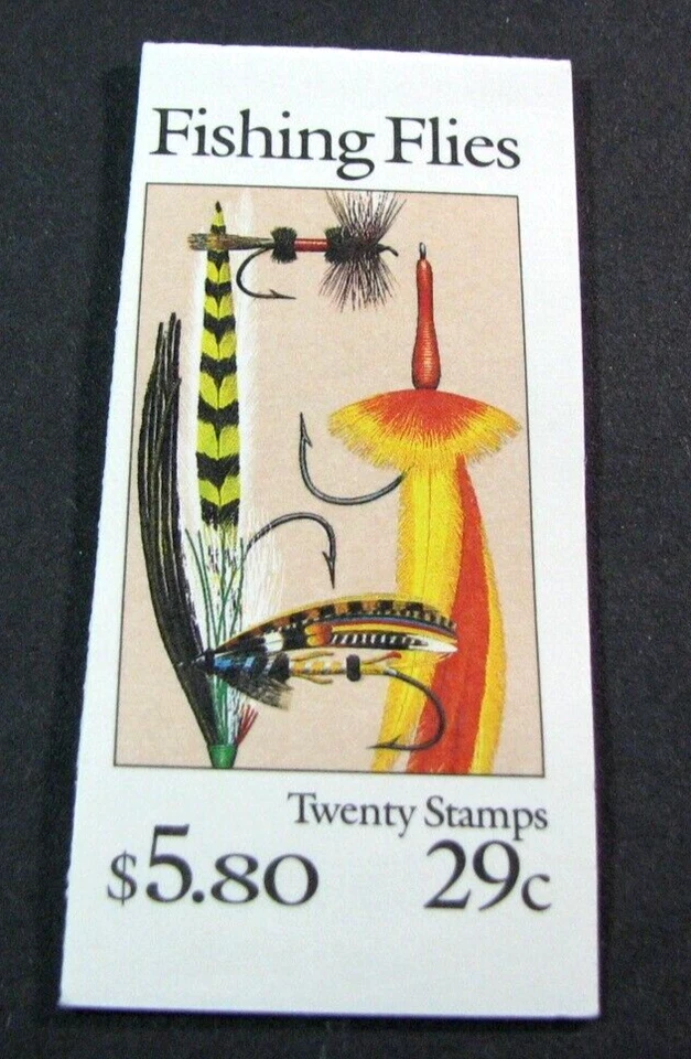 US Booklet Stamp Scott# BK 189 Fishing Flies P#2132 1991 L746 - Image 1 of 1