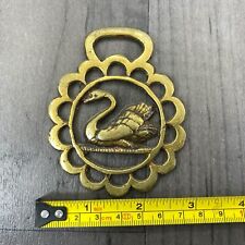 Horse Brass Swan Geometric Rounded Cog Horseshoe Collectable Authentic Vintage