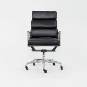 2010s Herman Miller Eames Soft Pad Executive Desk Chair Black w/ Adjustable Base - Picture 1 of 12